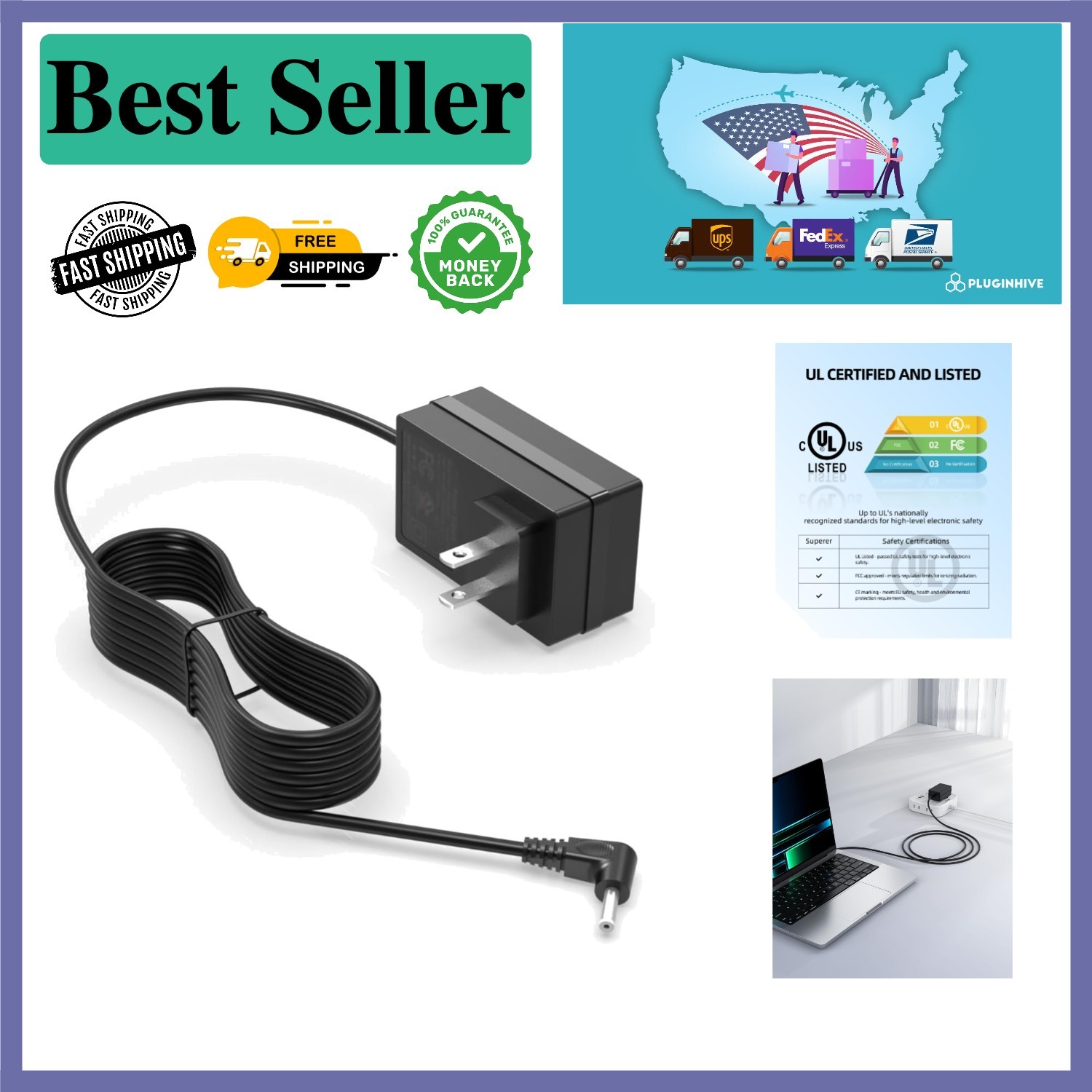 Durable 12V 2A Charger for Gateway - Travel-Friendly & Multi-Model Compatibility