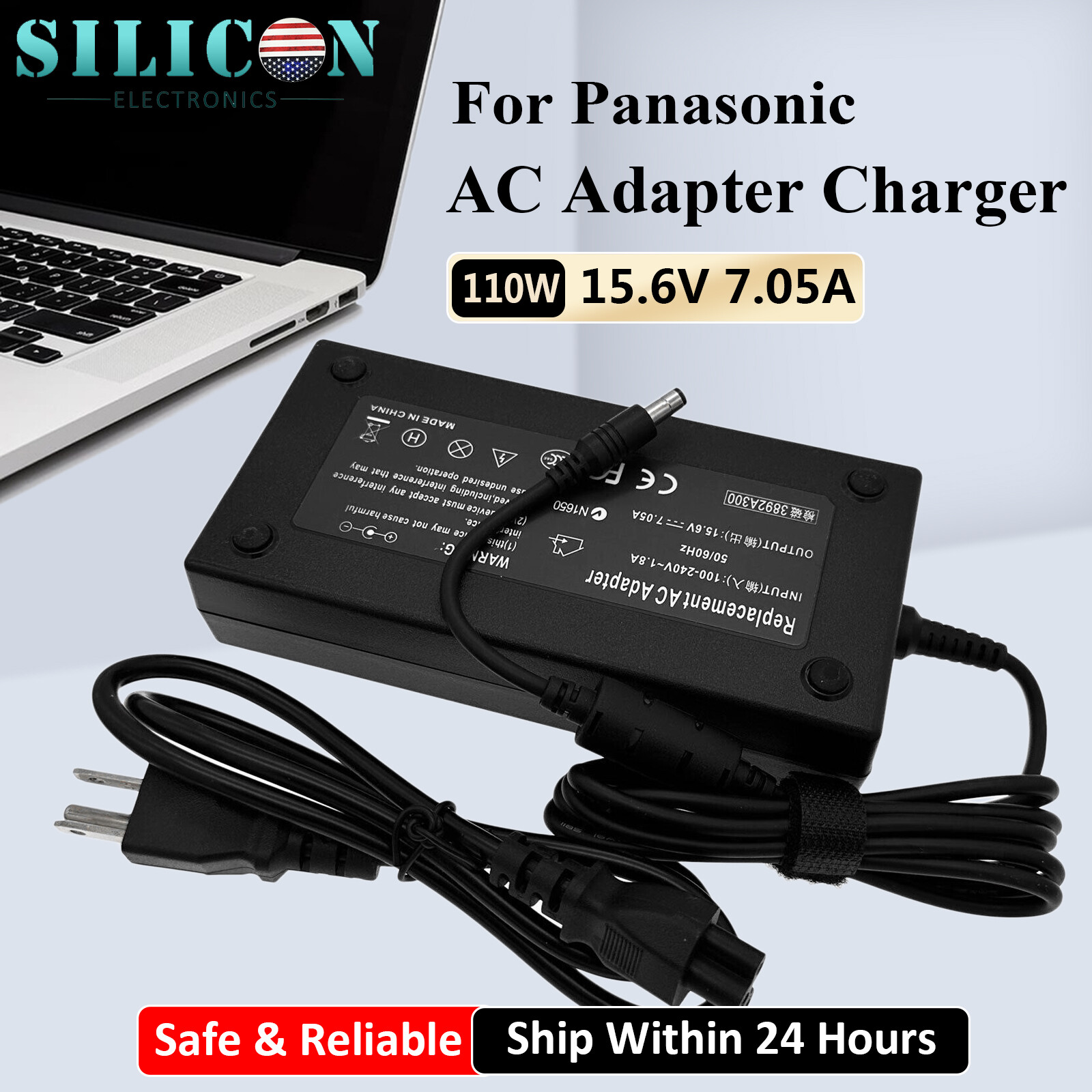 15.6V 7.05A AC Adapter Charger Power For Panasonic Toughbook CF-AA5713A M1 M2