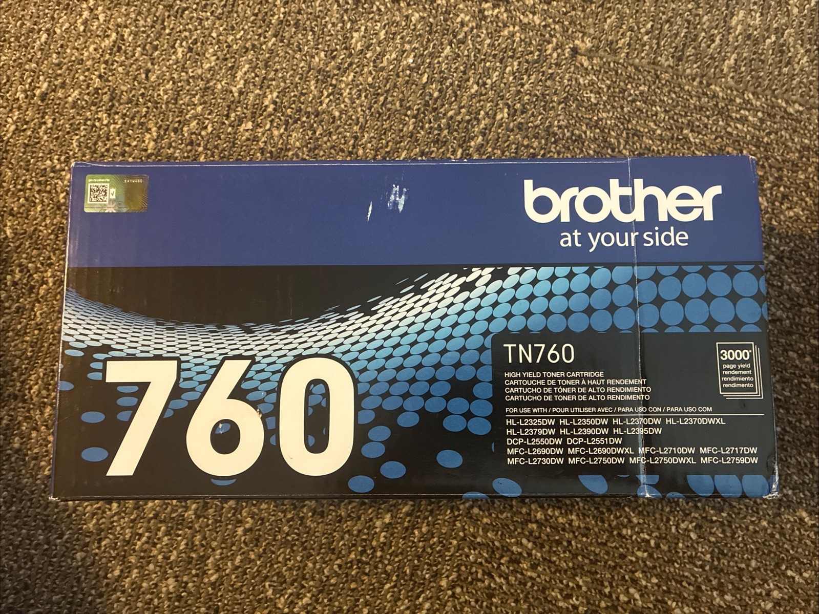 NEW Genuine OEM Brother TN-760 (TN760) High Yield Black Toner Cartridge (Sealed)