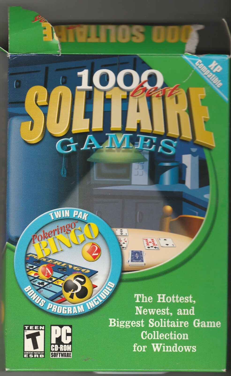 1000 Best Solitaire Games plus Pokeringo Bingo PC CD-Rom by Cosmi  for Win 98/XP