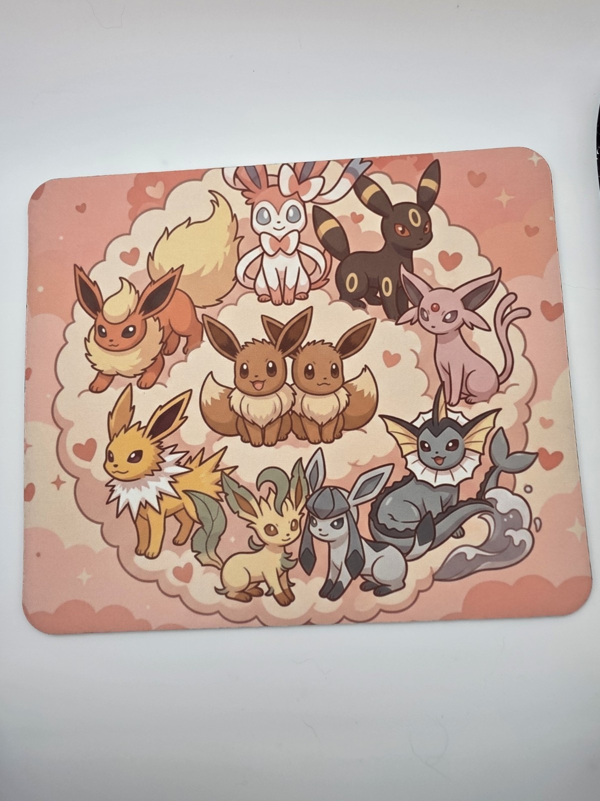 CUSTOM FAN ART All Eeveelutions Kawaii Circle Mouse Pad 20x24cm