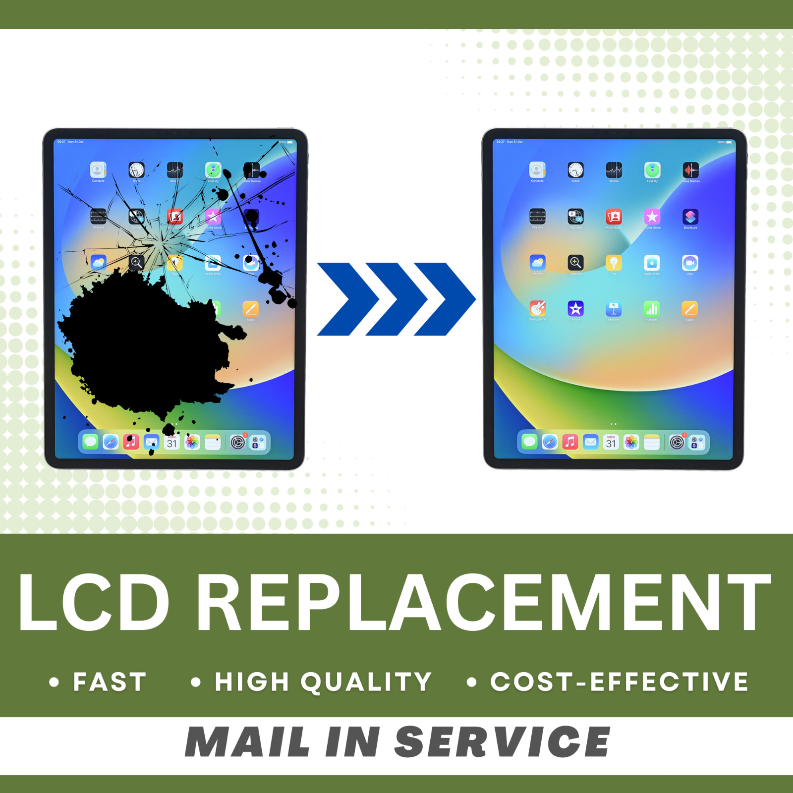 iPad Pro 12.9 2 2nd Gen Screen/LCD Full Repair Service Mail-in High Quality lot
