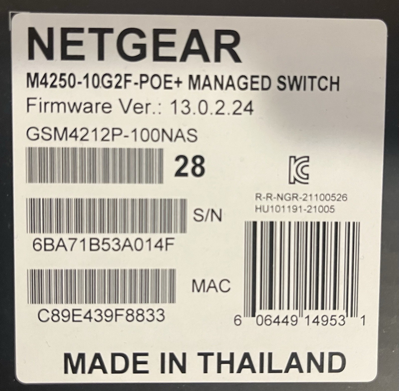 NEW NETGEAR M4250-10G2F-PoE+ GSM4212P-100NAS Netgear AV Line 8x1G PoE+ 125W 2x1G