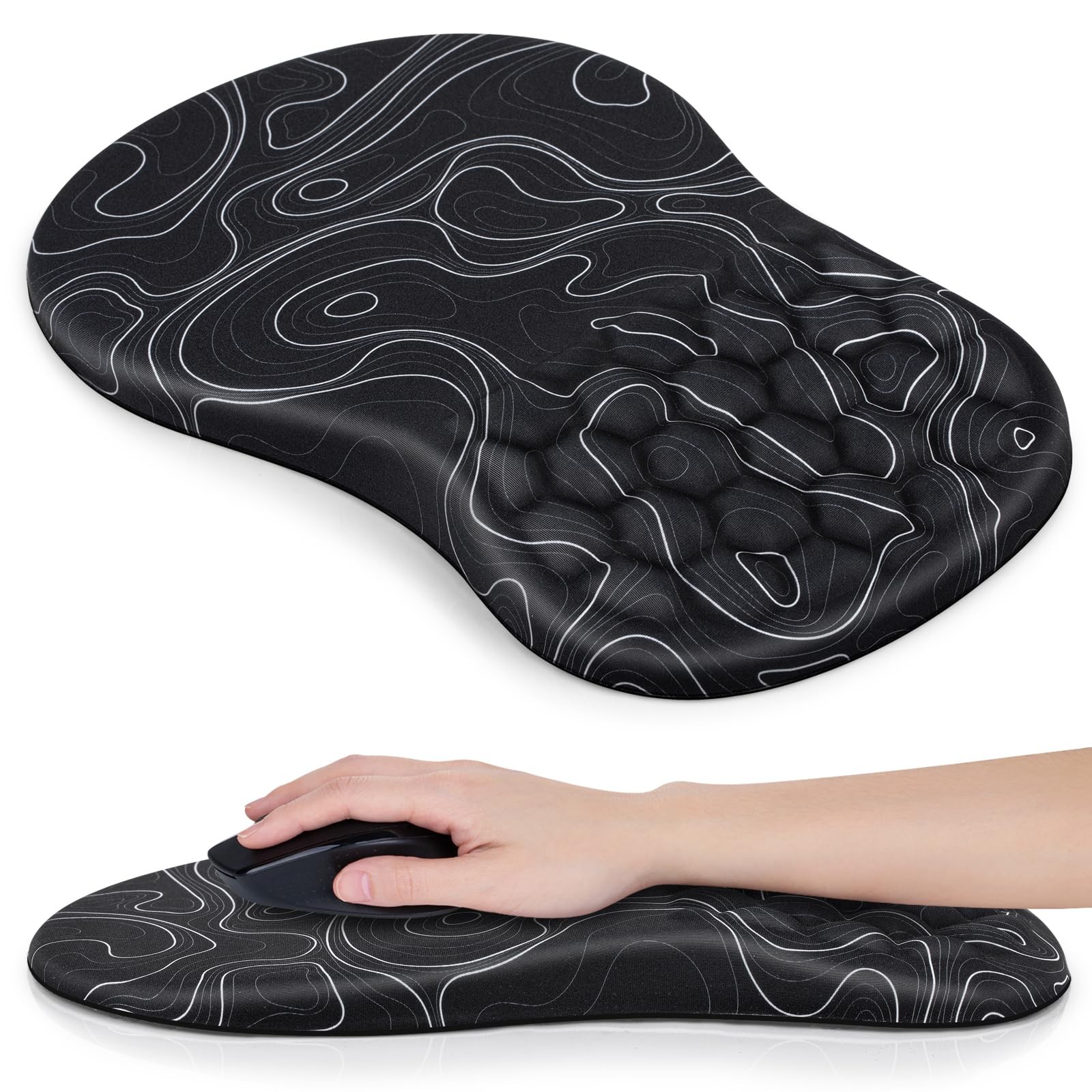 1 PC Ergonomic Mouse Pad Wrist Rest Support Computer Massage PU Base Mat