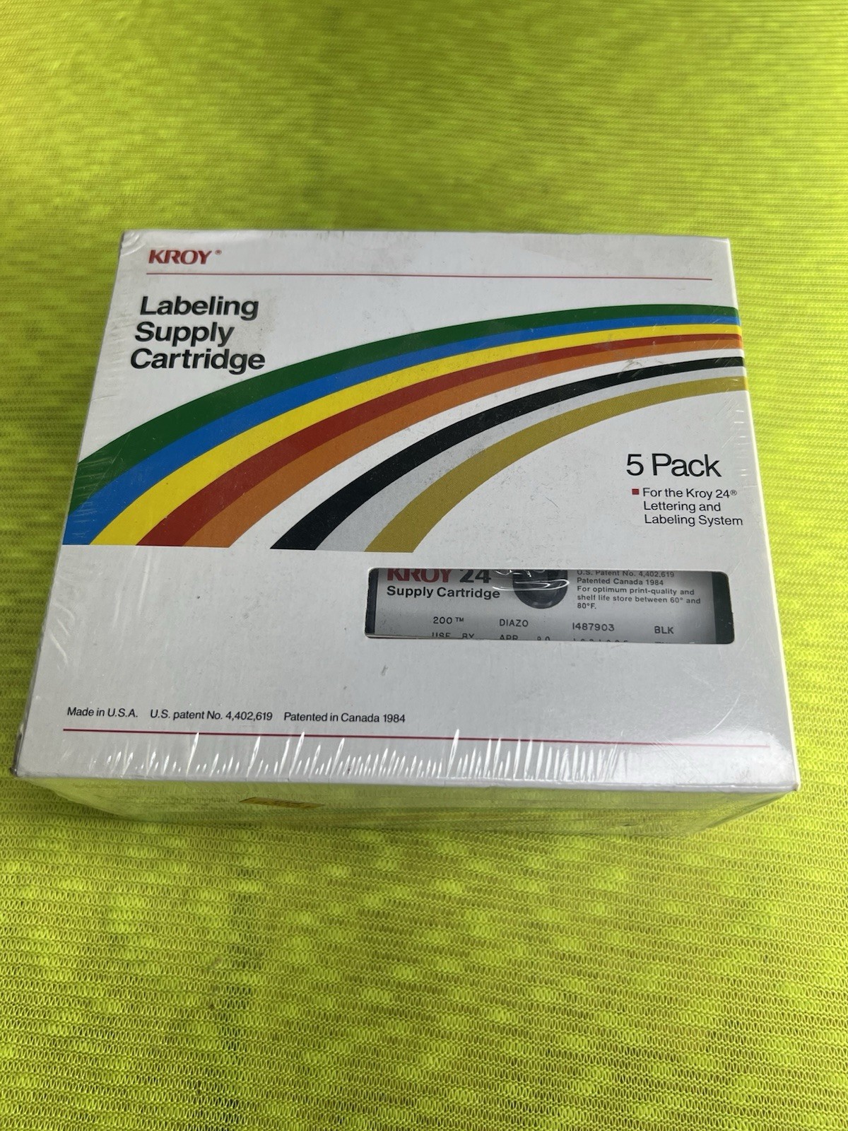 Kroy Labeling Supply Cartridge. 5 Pack. 200 Diazo Black 1486220