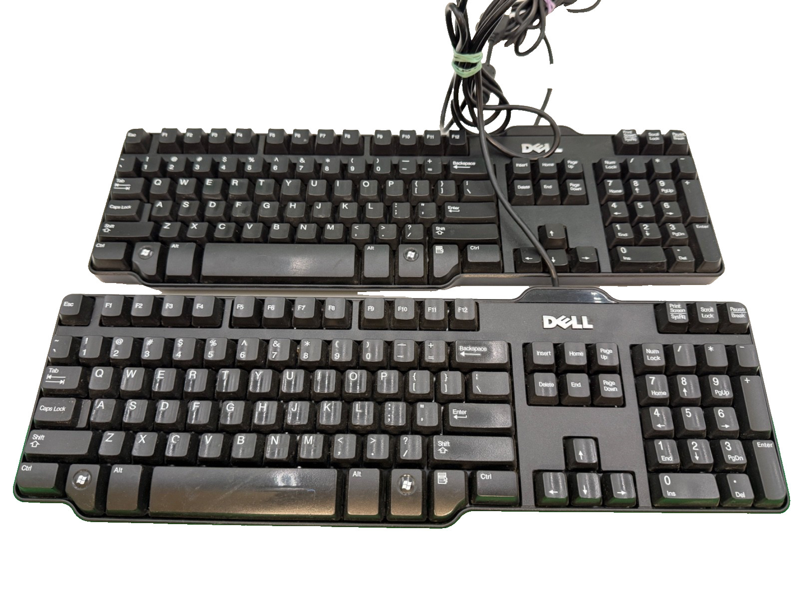 LOT OF 2- Working Dell  L100 SK8115 Wired Keyboards- Black