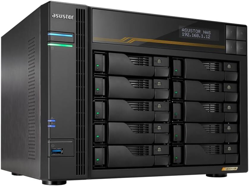 Asustor Lockerstor 10 Gen3 10 Bay NAS,Quad-Core 2.3GHz CPU (Diskless) AS6810T