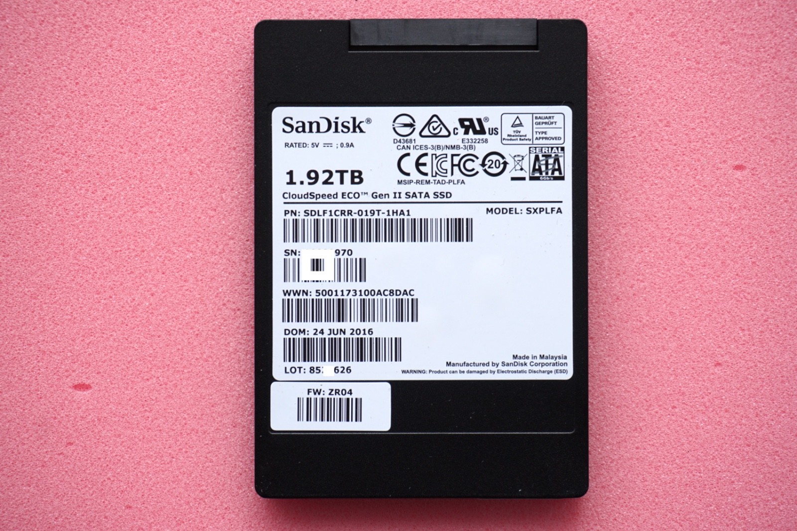 SanDisk SDLF1CRR-19T-1HA1 2.5" 1.9TB 6Gbps SATA Solid Stare Drive SSD SXPLFA