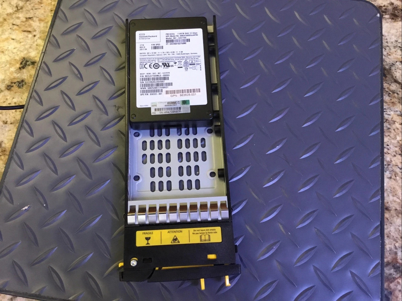 HPE 3PAR 7.68TB SAS Enterprise SSD – 863460-001 / 850333-001 / MZILS7T6HMLS-000H