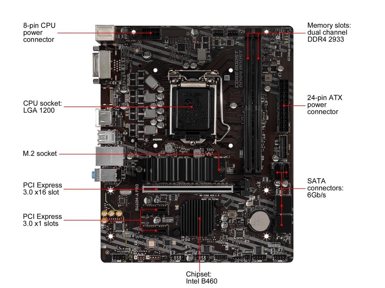 MSI MPG B460M-A PRO/B460M BOMBER LGA1200 B460 10TH DDR4 MATX Motherboard Tested
