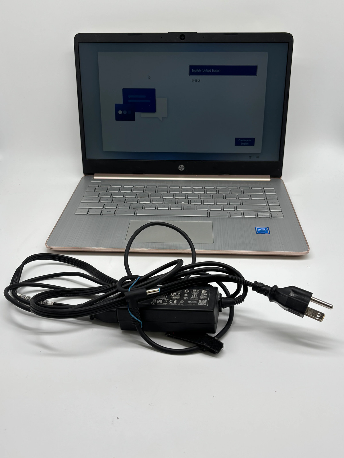 HP 14-dq0004dx 14" Celeron N4020 4GB 64GB eMMC Rose Gold Laptop w/ Charger