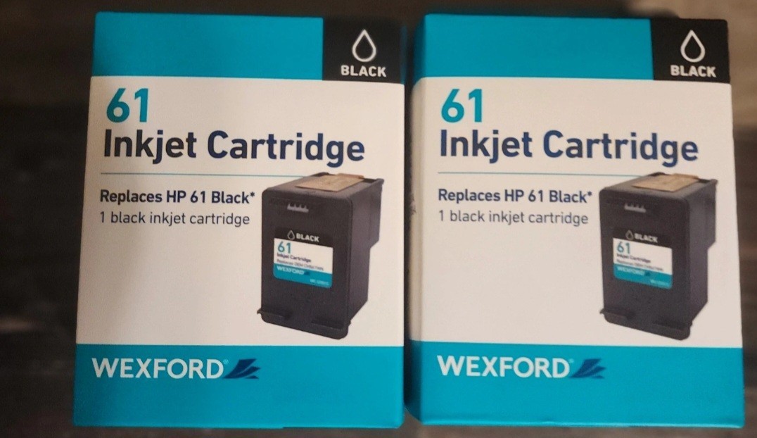 Set of 2 Wexford Black Inkjet Cartridges, compatible with HP 61 Black (CH561WN).