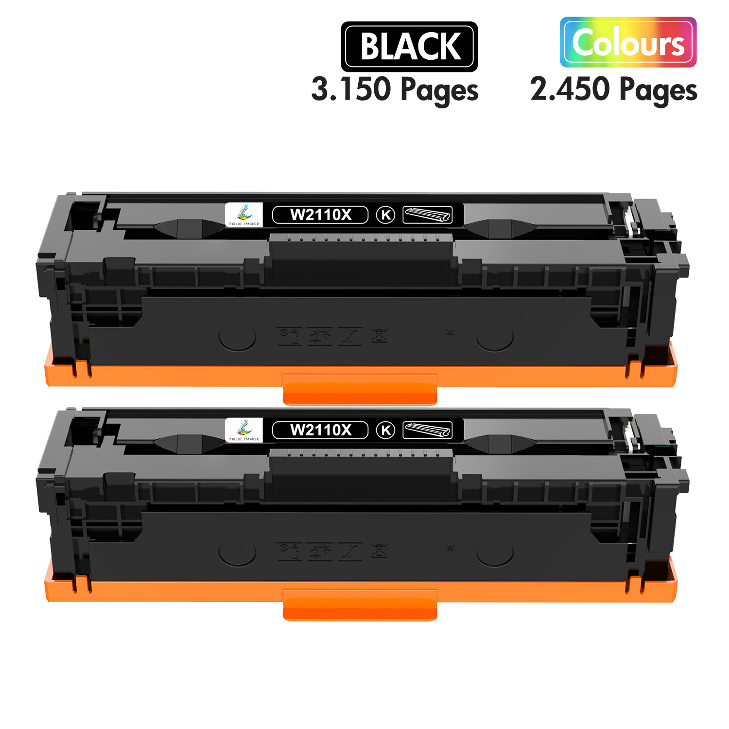 2 PK 206X W2110X Toner Compatible With HP LaserJet MFP M283fdw M255dw No Chip