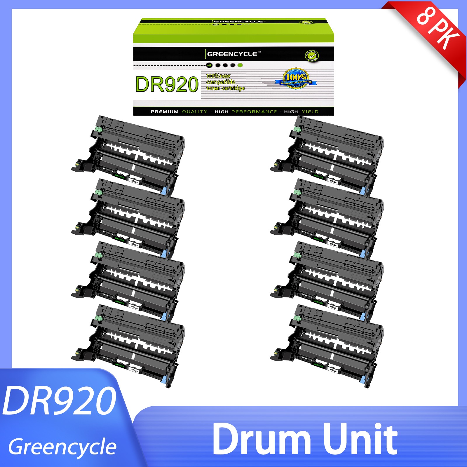 8PK DR920 Black Drum Units for Brother TN920XL HL-L5210DW HL-EX415DW MFC-L5710DW