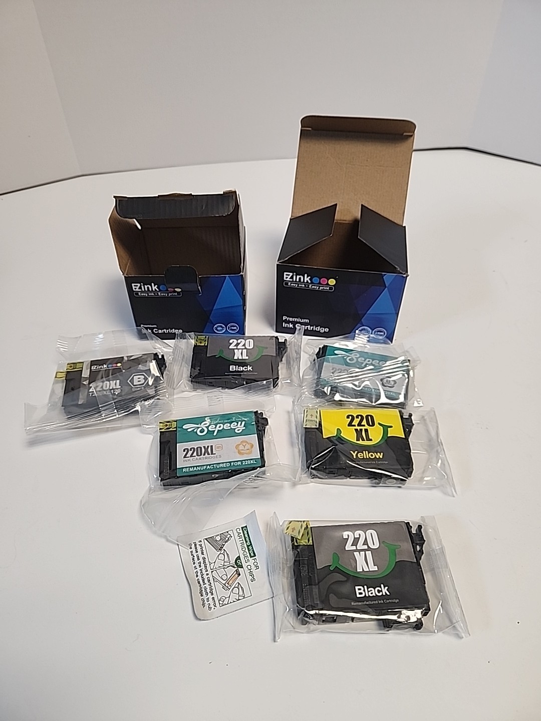 EZink Epson 220XL 5 Black ,1 Yellow InkFactory Sealed Ink Cartridges