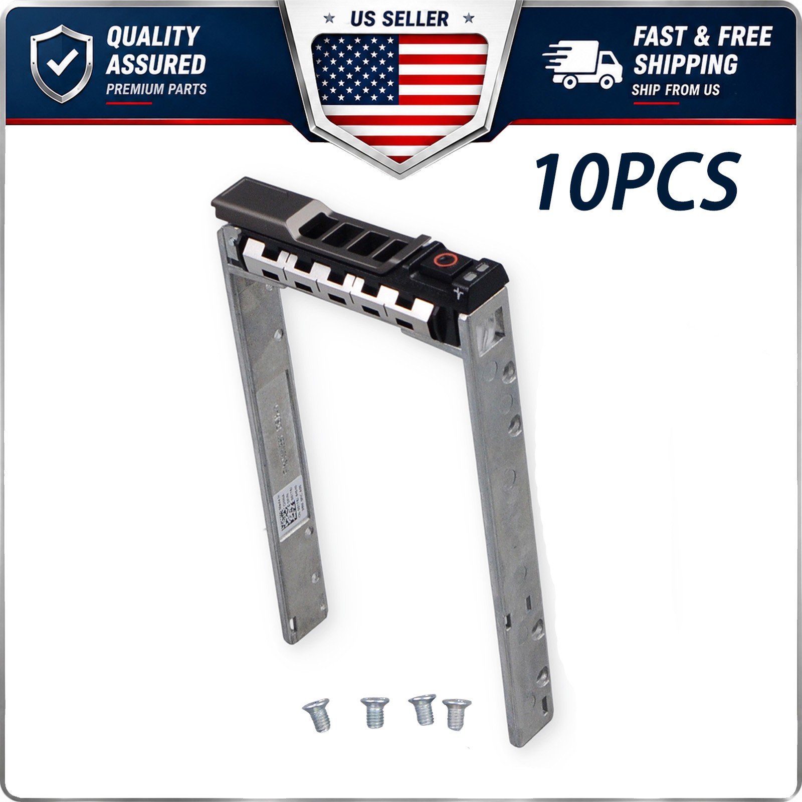10PCS 2.5in SAS SATA HDD Caddy Tray For Dell R630 R730 R720XD G176J 40 Screws