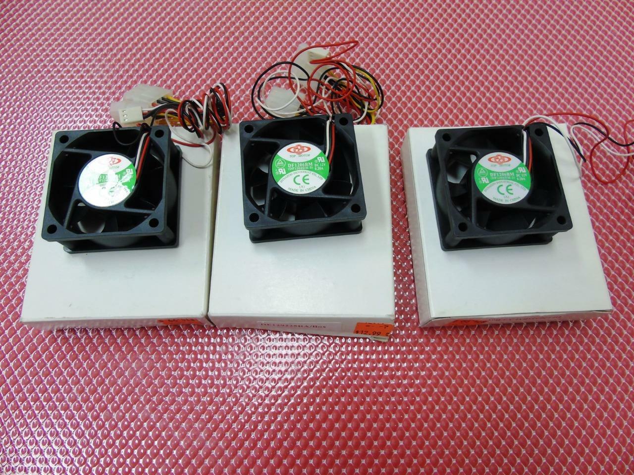 Lot of 3 - Top Motor DF1206BM-3 DC12V 0.20A  60x20x20mm 4300RPM Ball Bearing Fan