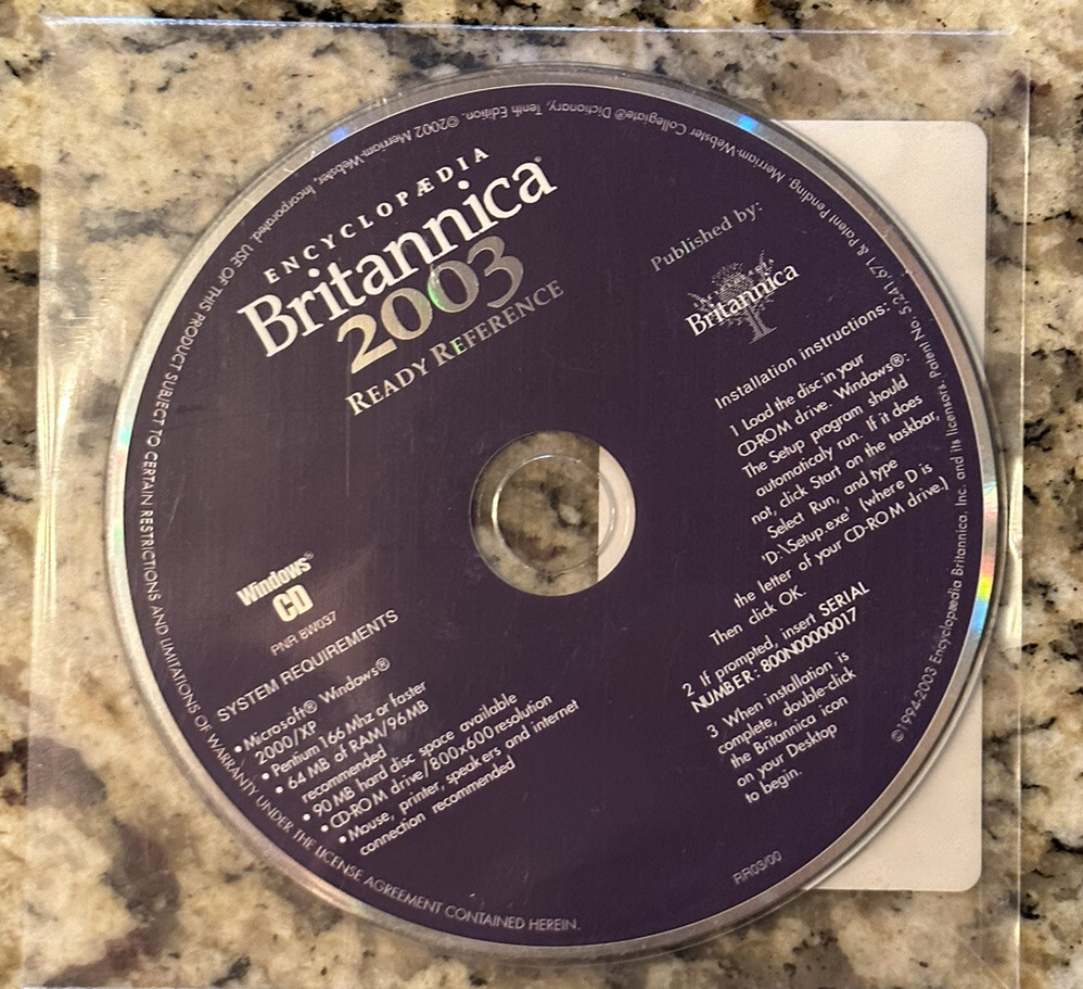 Encyclopedia Britannica 2003 Ready Reference *Brand New Sealed