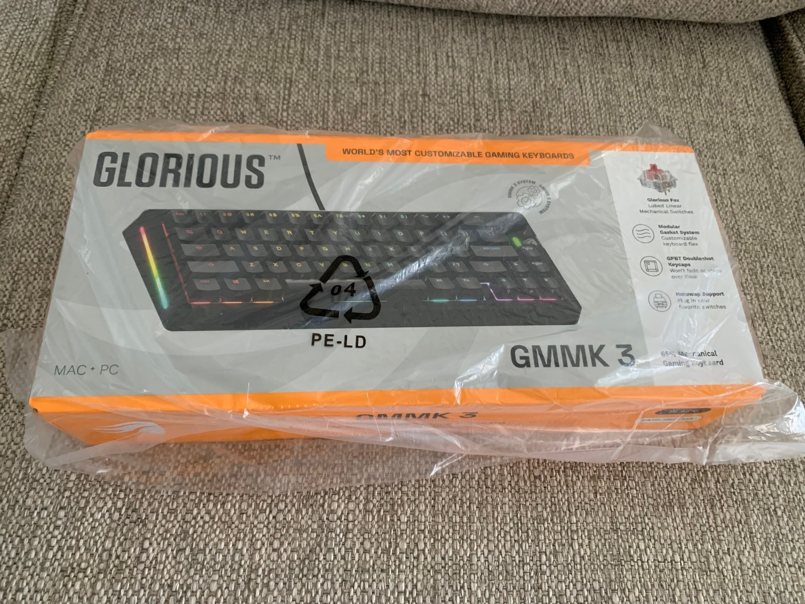 Glorious Gaming GMMK 3 Custom Mechanical Gaming Keyboard w/ Knob Black New