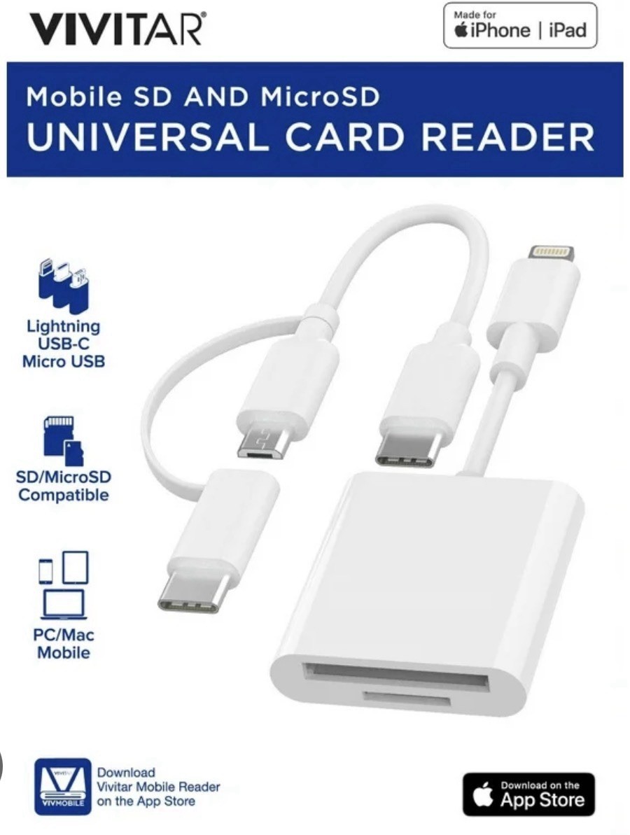 Vivitar Mobile SD and MicroSD Universal Card Reader White MOV4016 - White