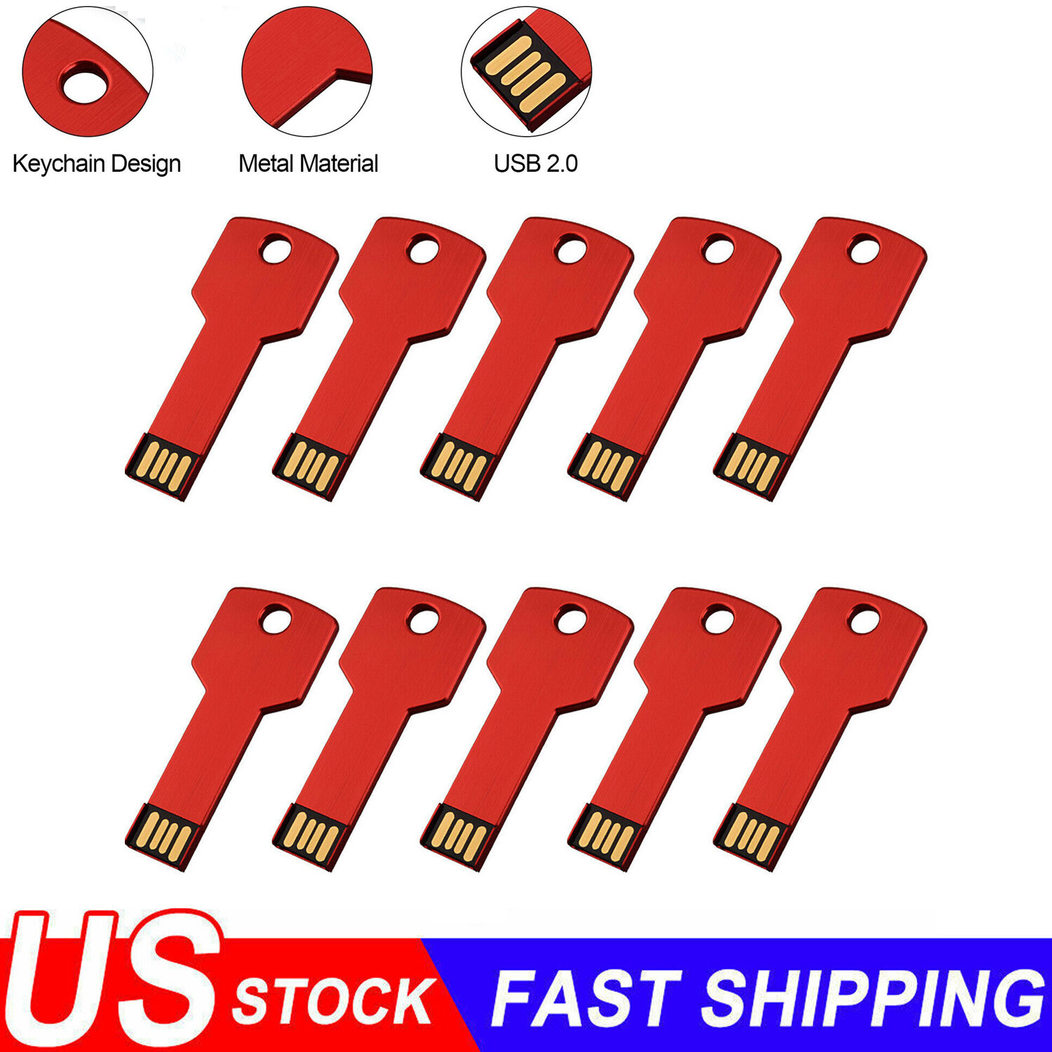 32GB Metal Key Shape USB Flash Drive Memory Stick Pen Thumb Drive Wholesale