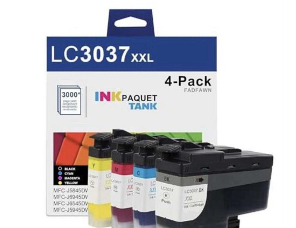 LC3037 XXL Super High-Yield Ink Cartridges Black/Cyan/Magenta/Yellow (4-Pack) 