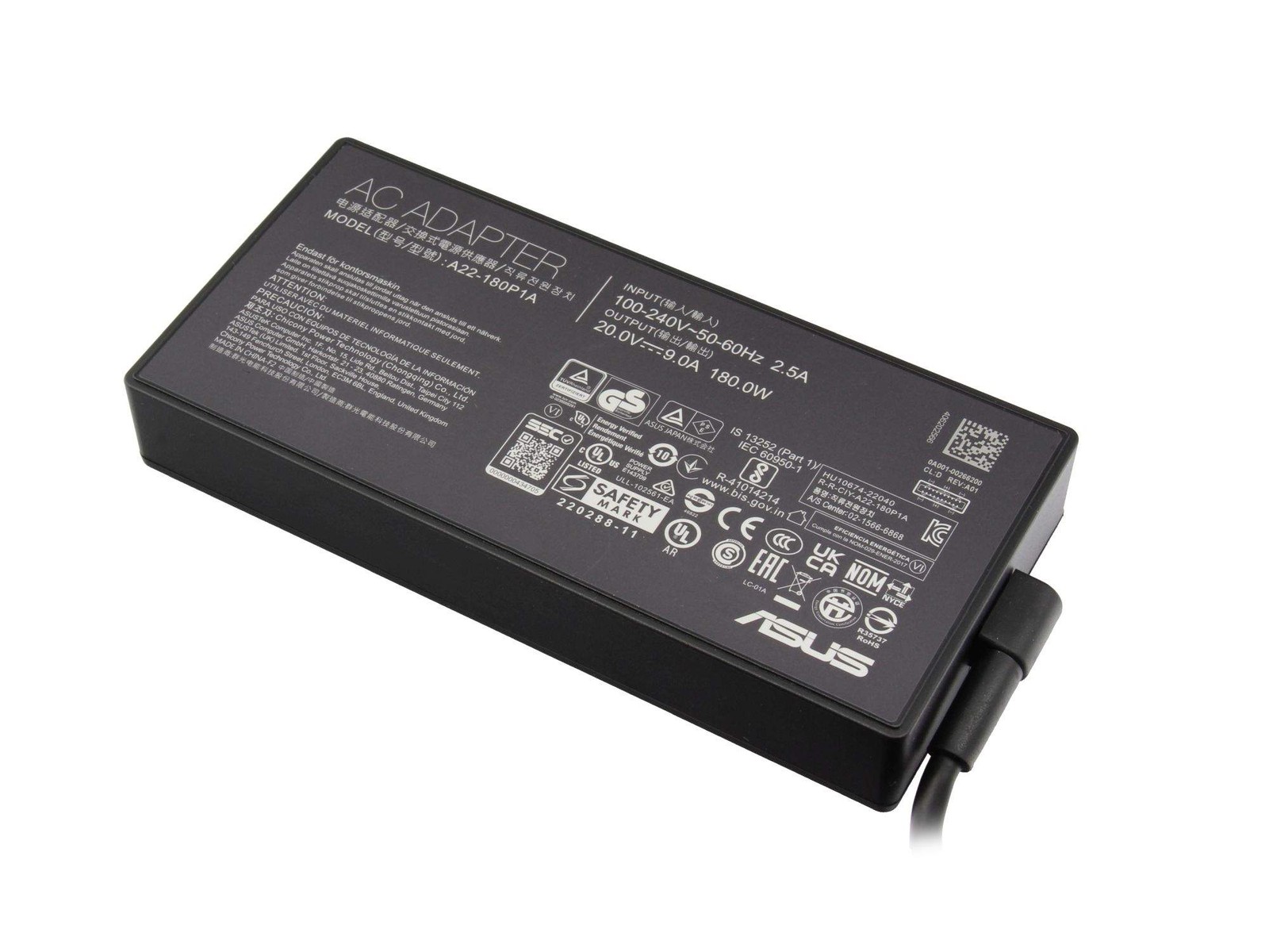0A001-00266400 ASUS ADAPTER 180W 20V 3P(COMPACT PLUG) ~D~