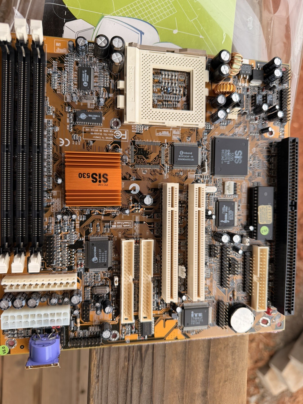 Untested PC100 SiS530 Mainboard Super Socket 7 Motherboard System board