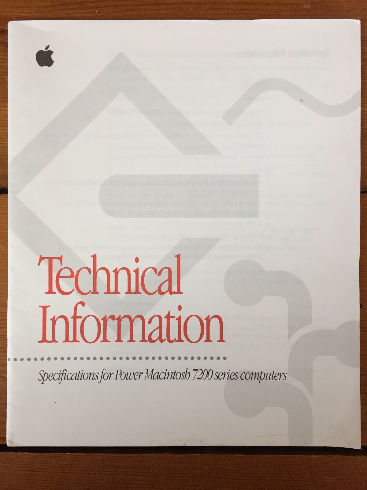 Vtg 1995 Apple Mac Power Macintosh 7200 Series Technical Info Manual Specs