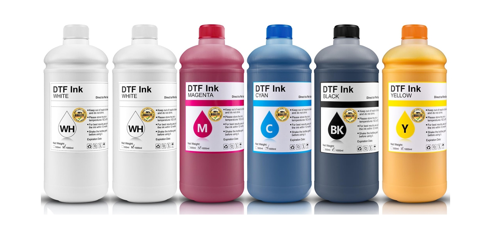 DTF Ink 1000ml Combo Pack Compatible for ET printheads Installed DTF Printers...