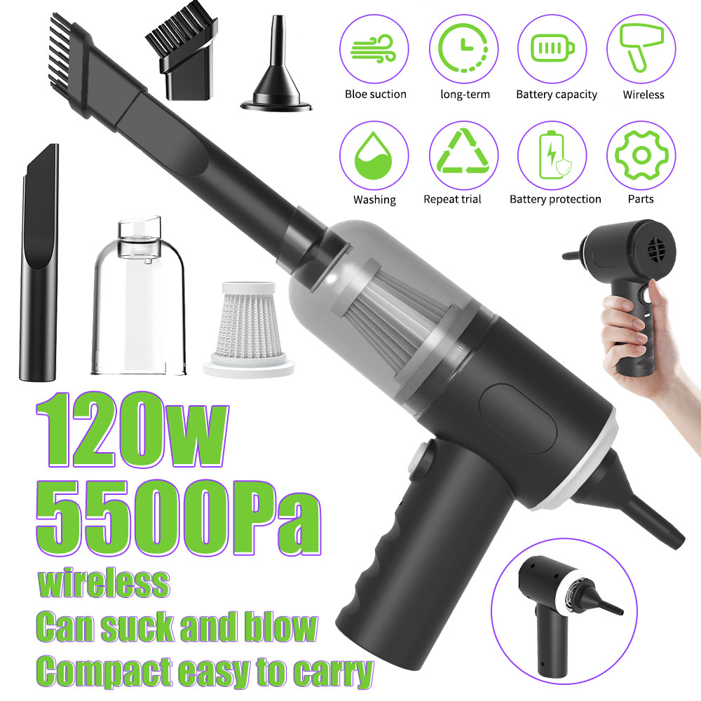 Cordless Vacuum Cleaner Air Duster Portable Rechargeable Wet&Dry Strong Suction