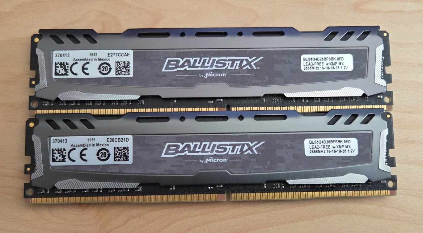 Crucial Ballistix Sport 16GB RAM 8GBX2 DDR4 2666MHz WHITE Desktop Gaming Memory