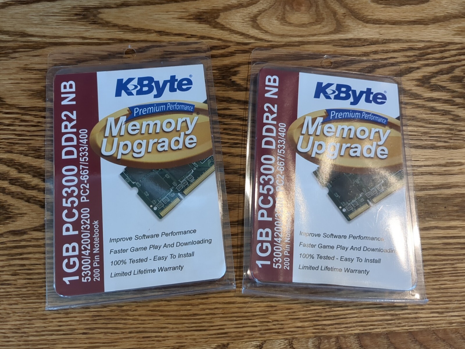 Two KBYTE B6D71809 1GB 200pin DDR2 NB Laptop Notebook Memory Upgrade PC5300 New