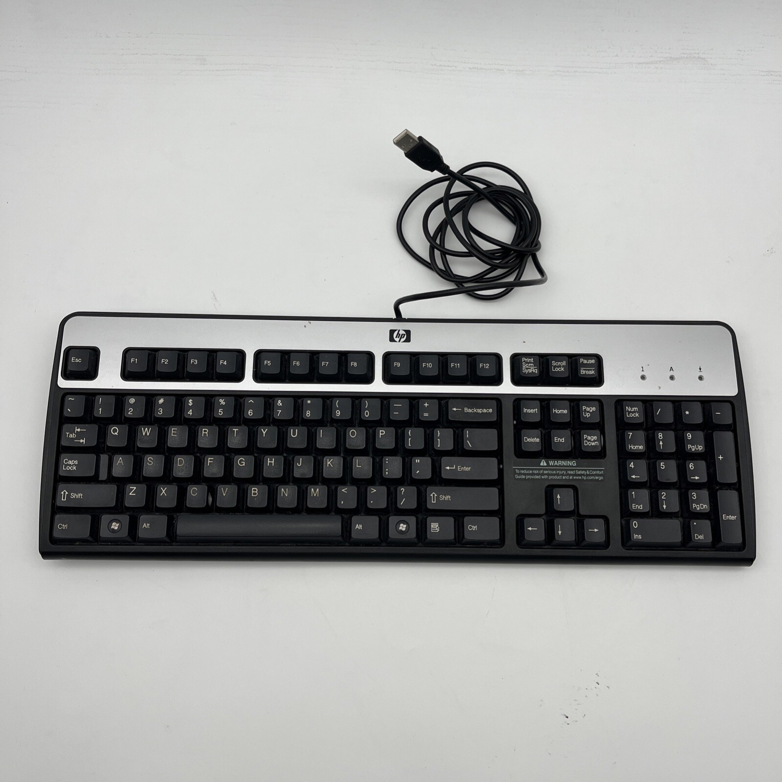 Genuine HP Desktop Black & Silver Wired USB Keyboard SK-2885