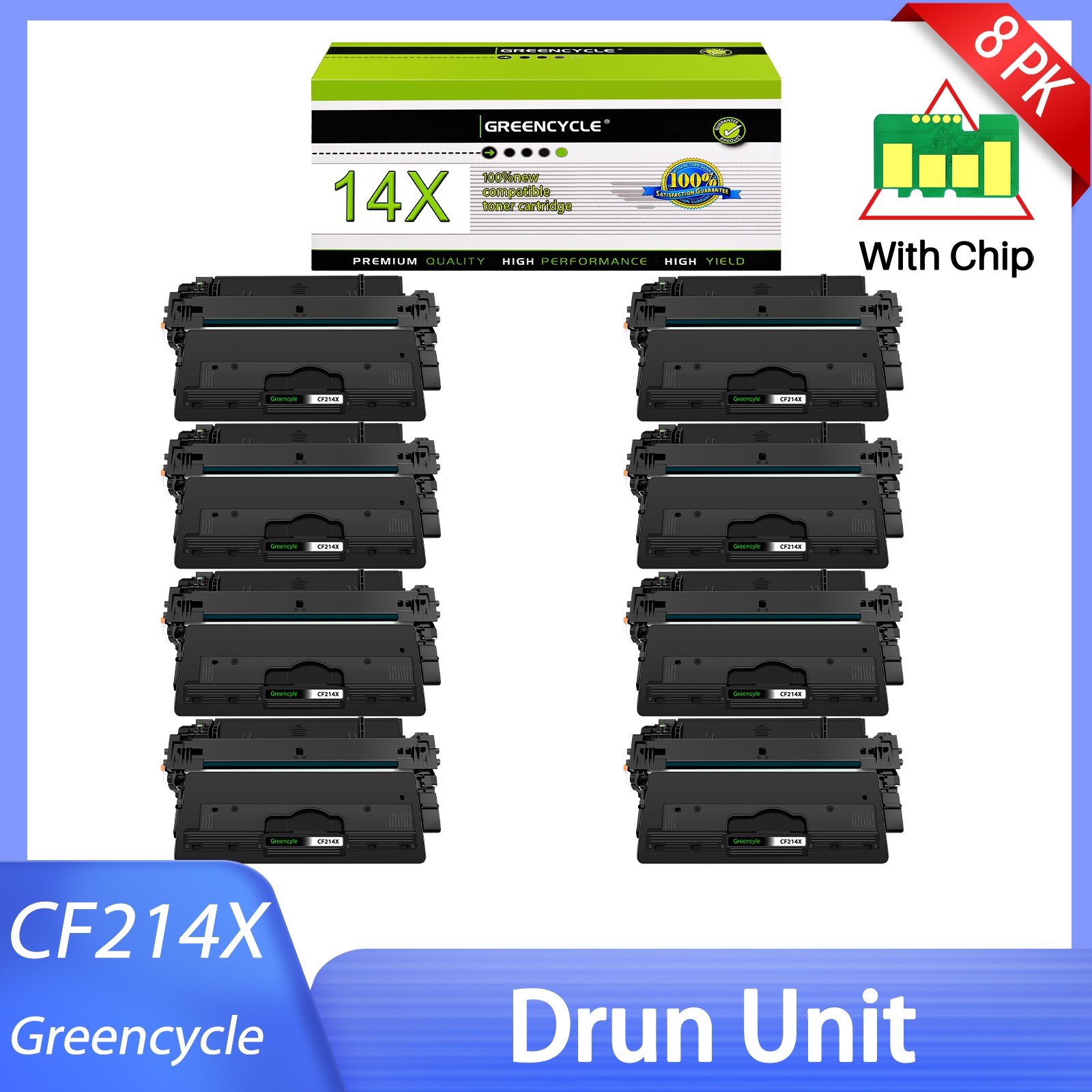 8PK CF214X 14X Toner Cartridge For HP LaserJet Enterprise 700 M712xh MFP M725dn