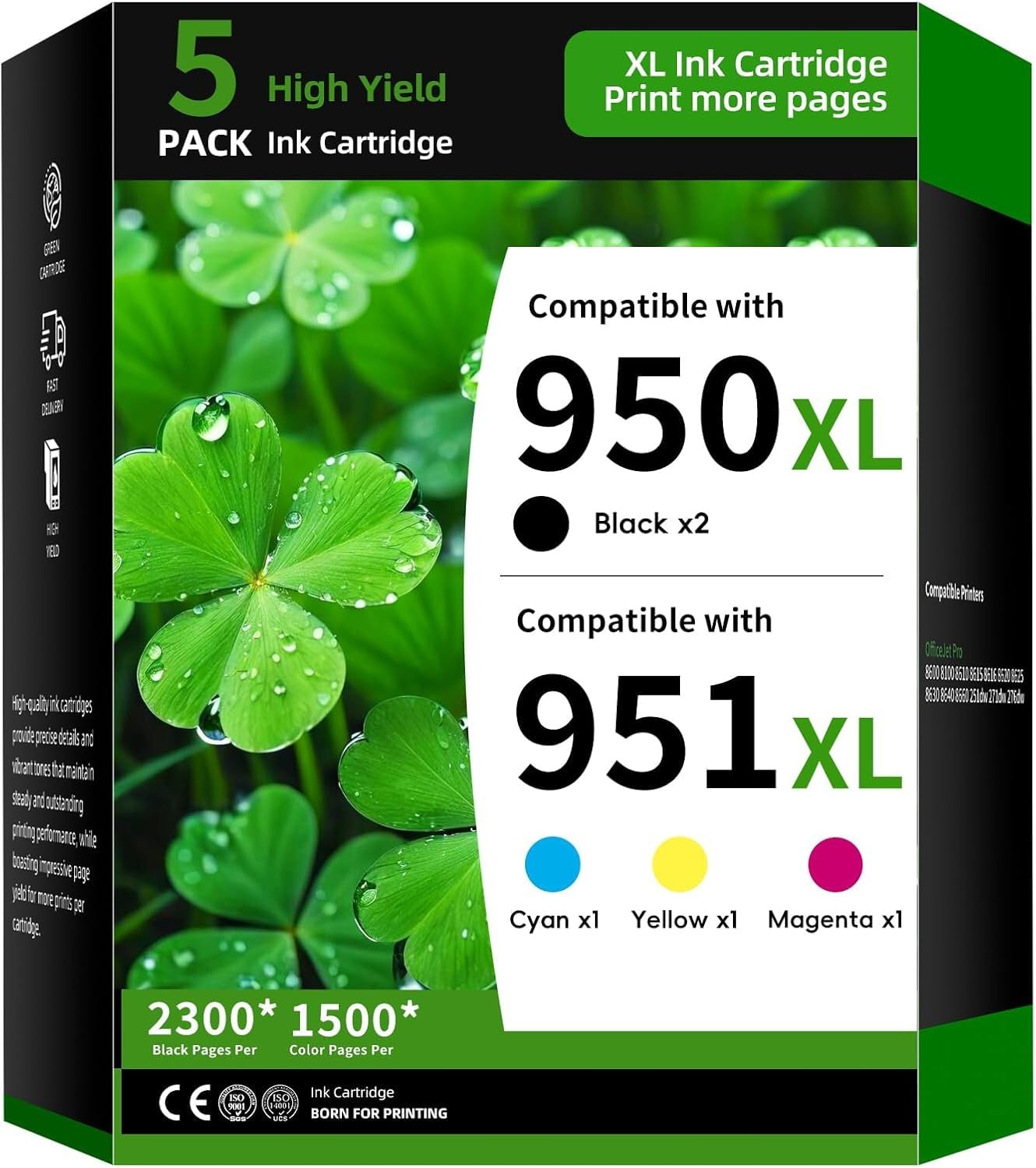 Truink Ink Cartridge Replacement, Black Cyan Magenta Yellow, 5PK