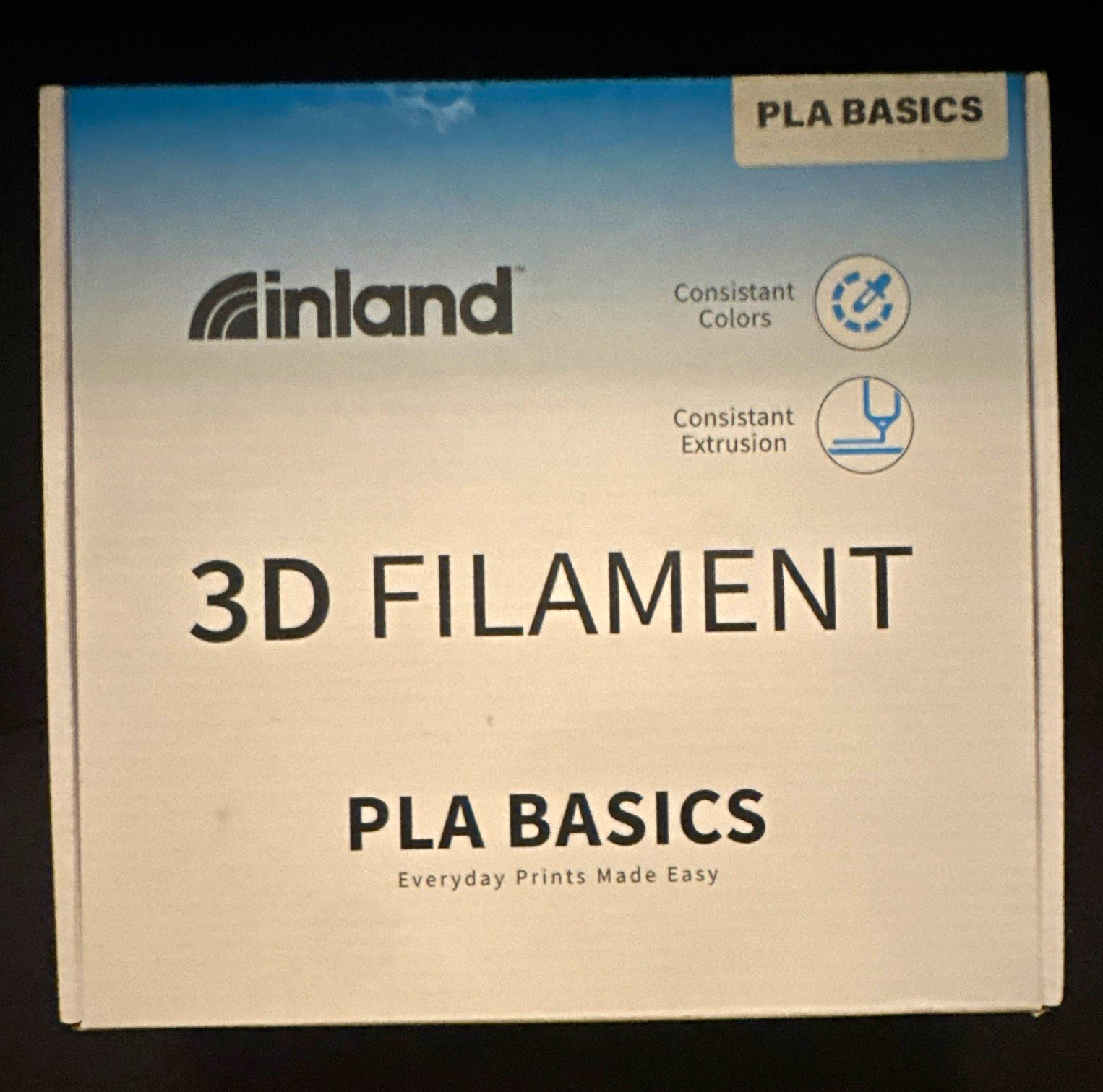 Inland pla filament 1.75 mm white 8in x 8in x 3in