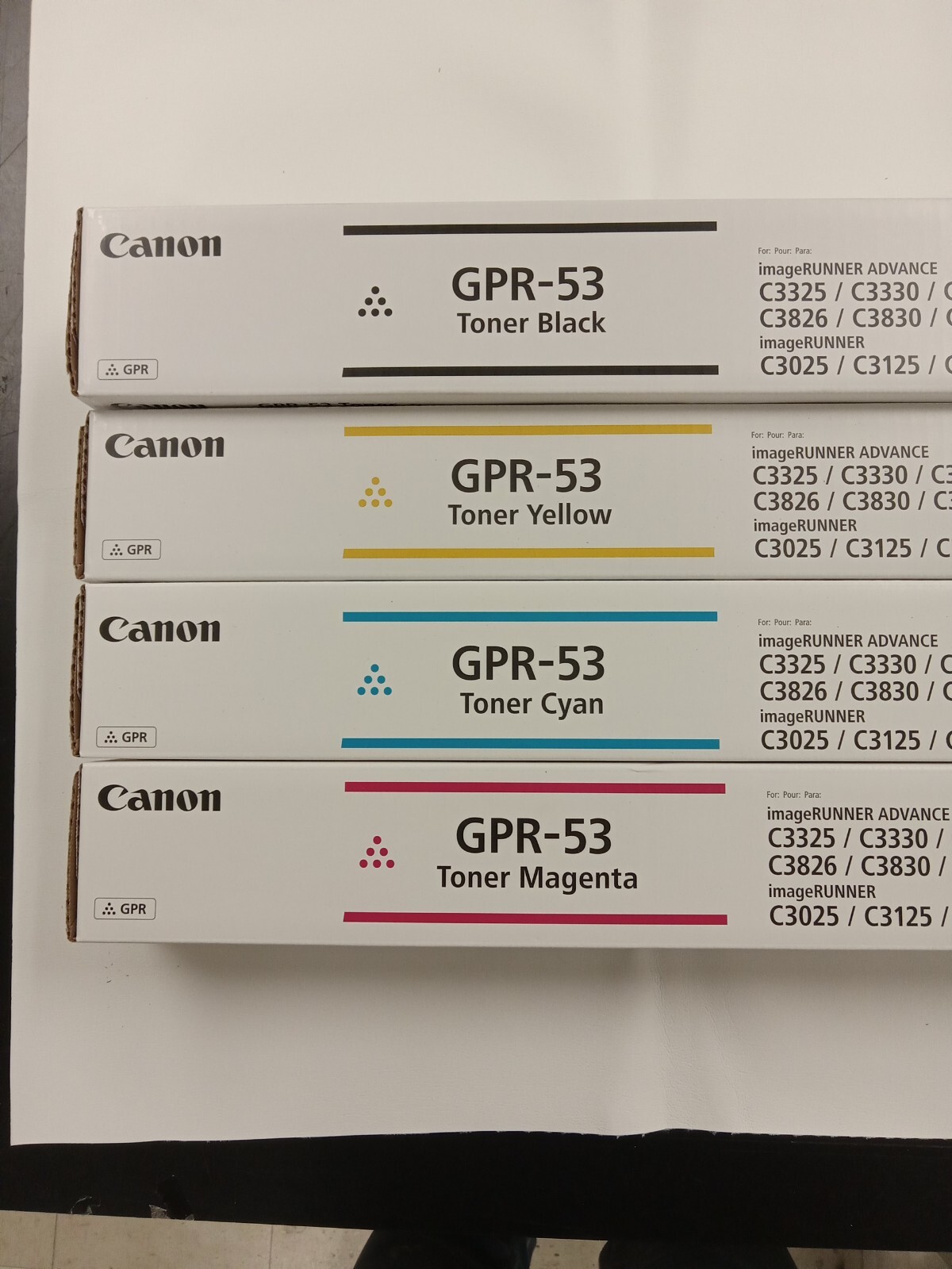 1 Set OEM CANON GPR-53 Toner Cartridge Full Set Black Cyan Magenta Yellow CYMK