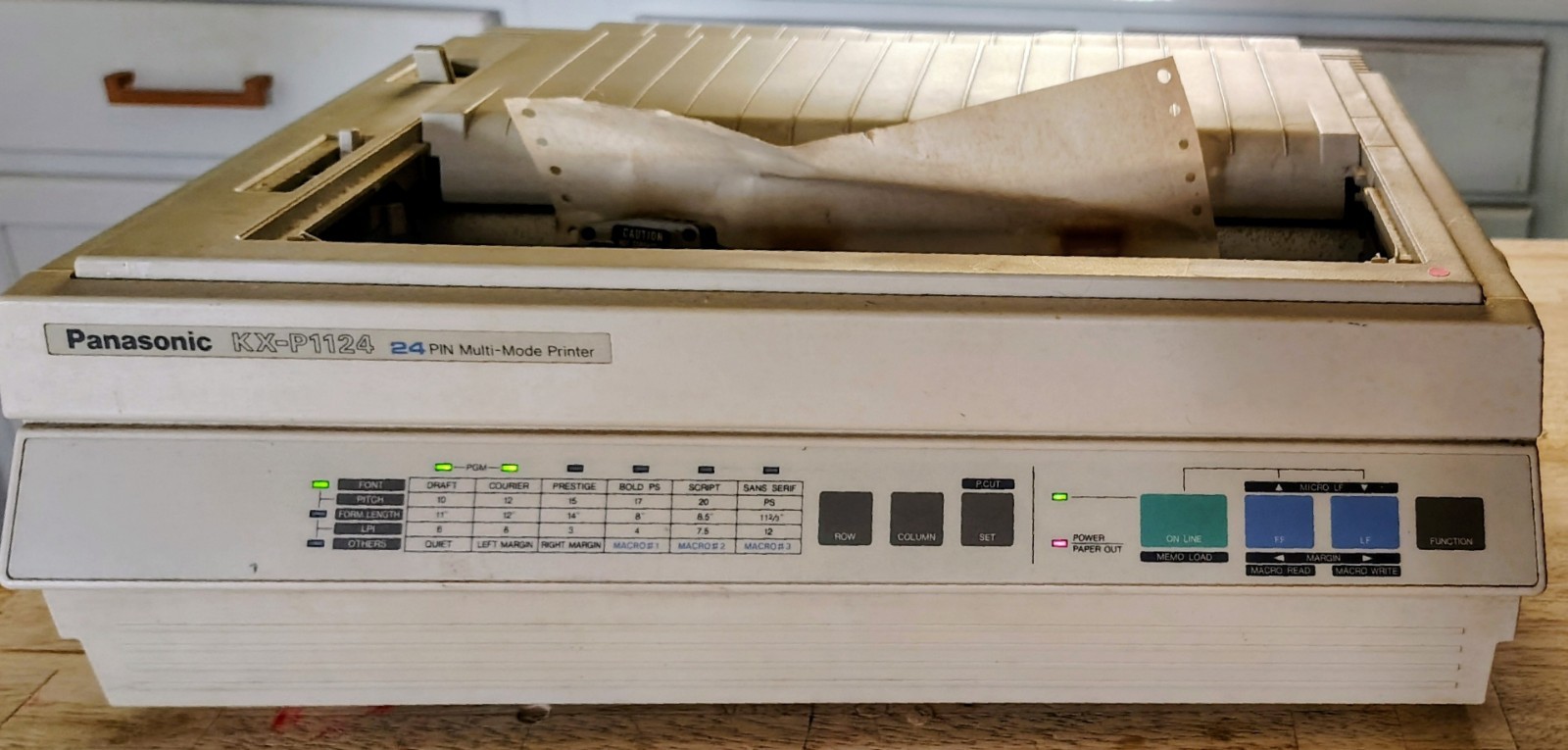 PANASONIC KX-P1124 24 Pin Multi-Mode Impact Dot Matrix Printer Powers On 