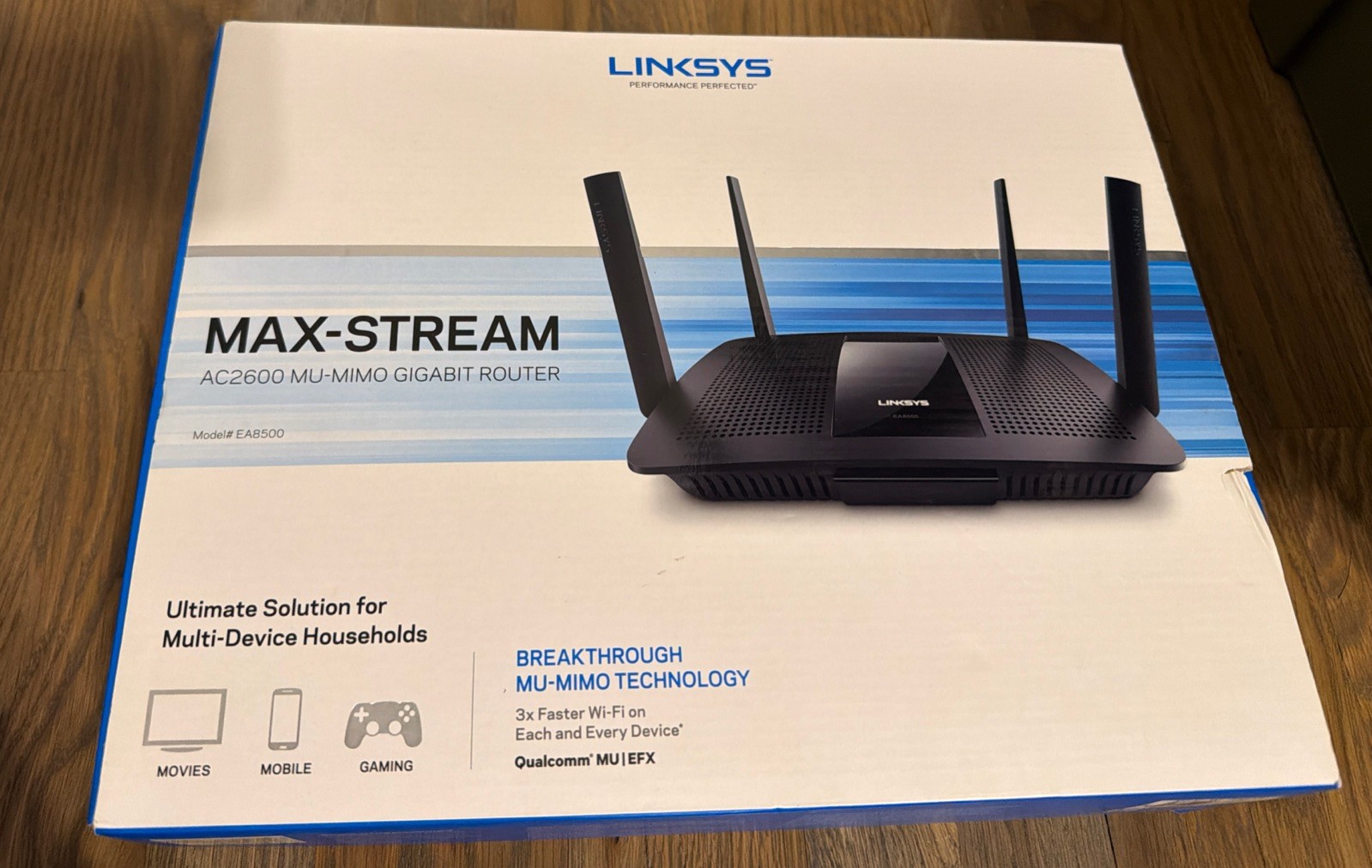 Linksys Max-Stream 1733 Mbps 4-Port Gigabit Wireless AC Router - EA8500