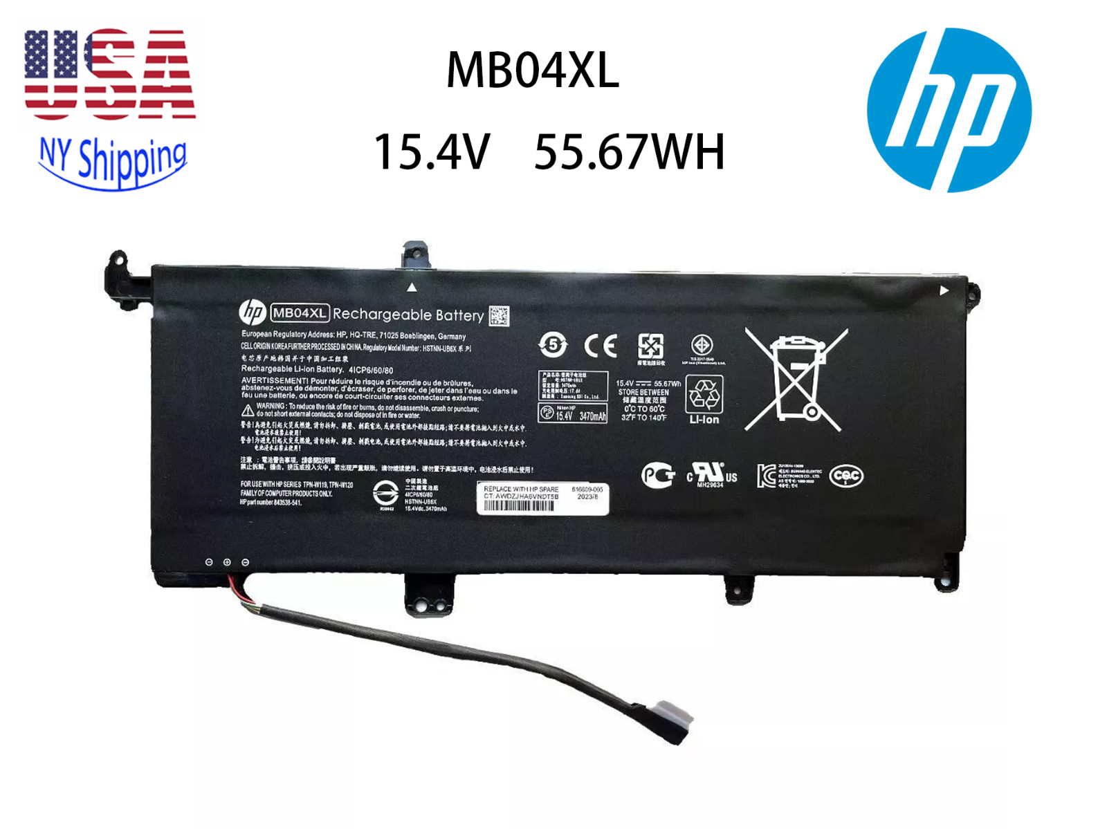 NEW Genuine MB04XL Battery for HP Envy X360 M6 Convertible m6-aq105dx m6-aq103dx