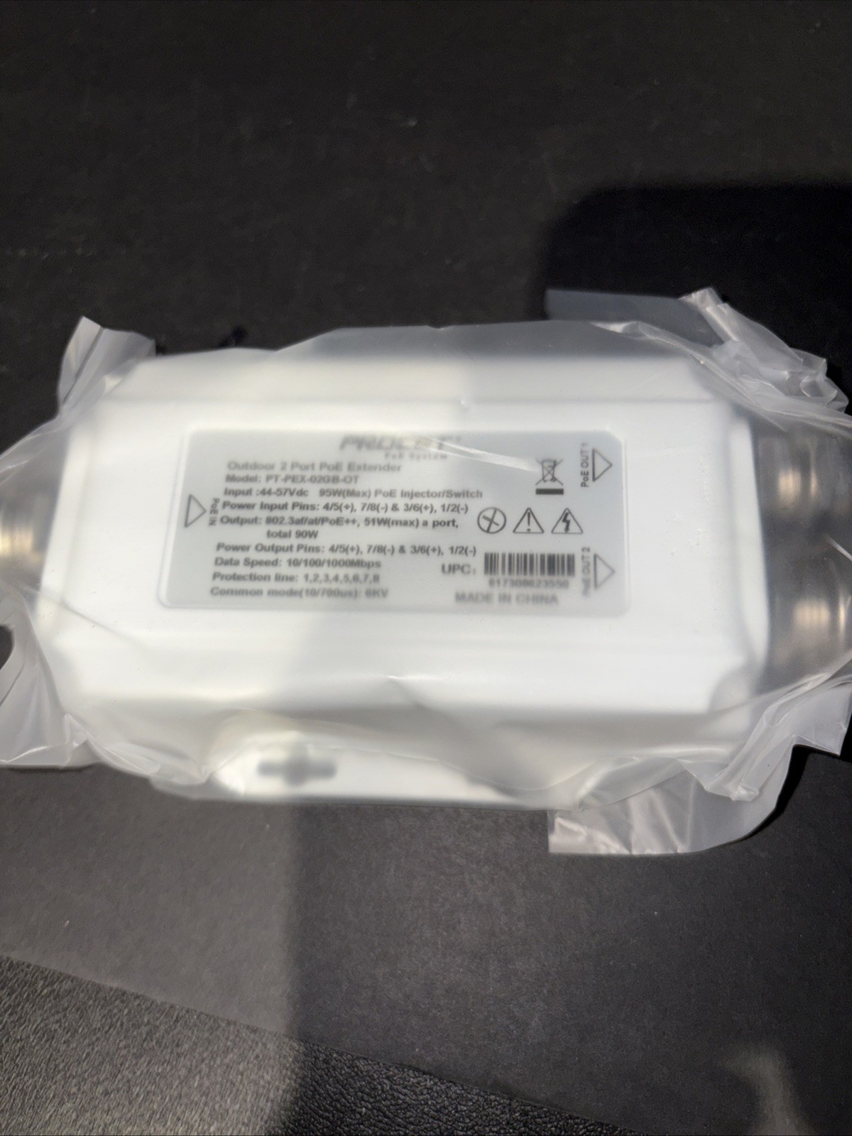 Procet 2 Port Outdoor Gigabit Ultra PoE Extender Repeater please see photos