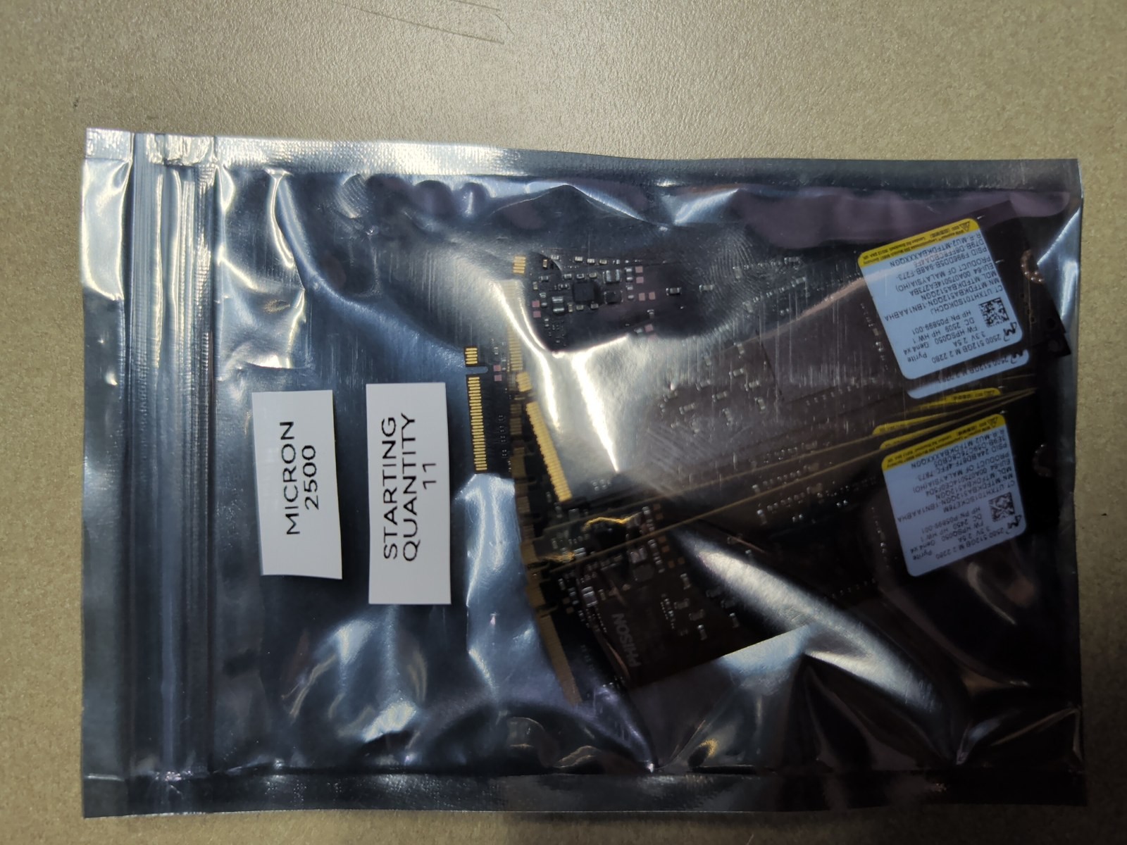 Lot of 11x Micron 2500 512GB NVMe Gen4 M.2 2280 SSD Tested Data Wiped