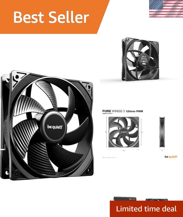 Durable 120mm Pure Wings 3 PWM Computer Case Fan - Low Noise, High Efficiency