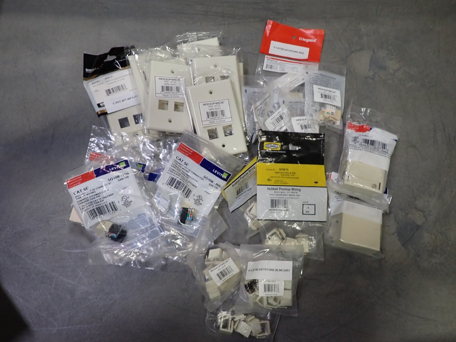 Lot of Misc Keystone Beige -Jacks -Faceplates -Mounting Housing -See Description