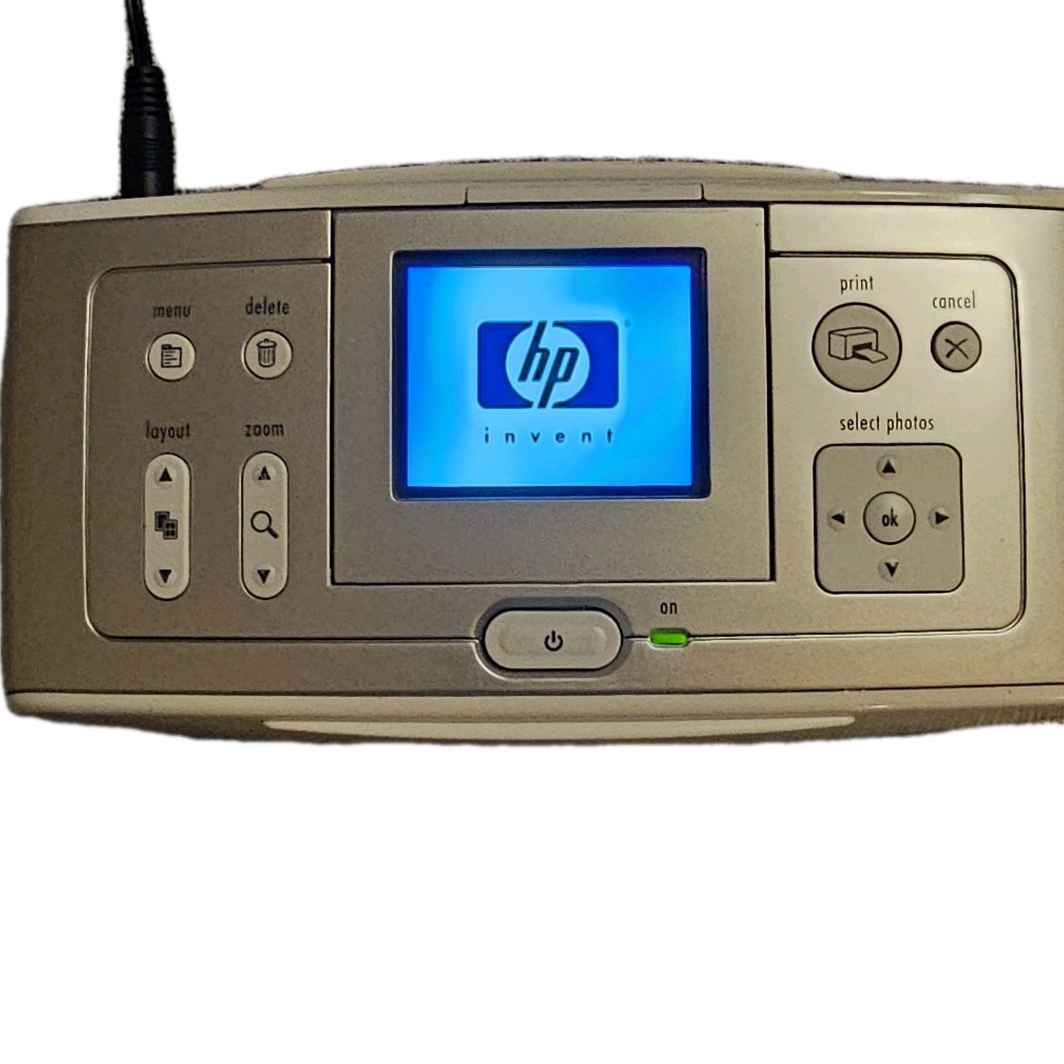 HP Photosmart 375 Compact 4x6 Photo Printer Q3419A USB LCD Tested Working