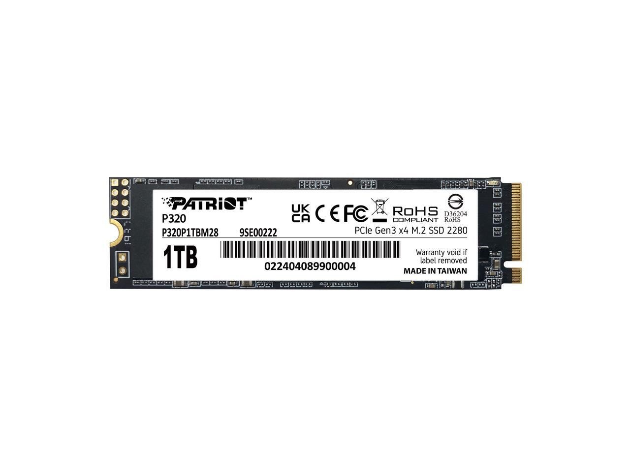 Patriot P320 M.2 2280 1TB PCI-Express 3.0 x4 Internal Solid State Drive (SSD)