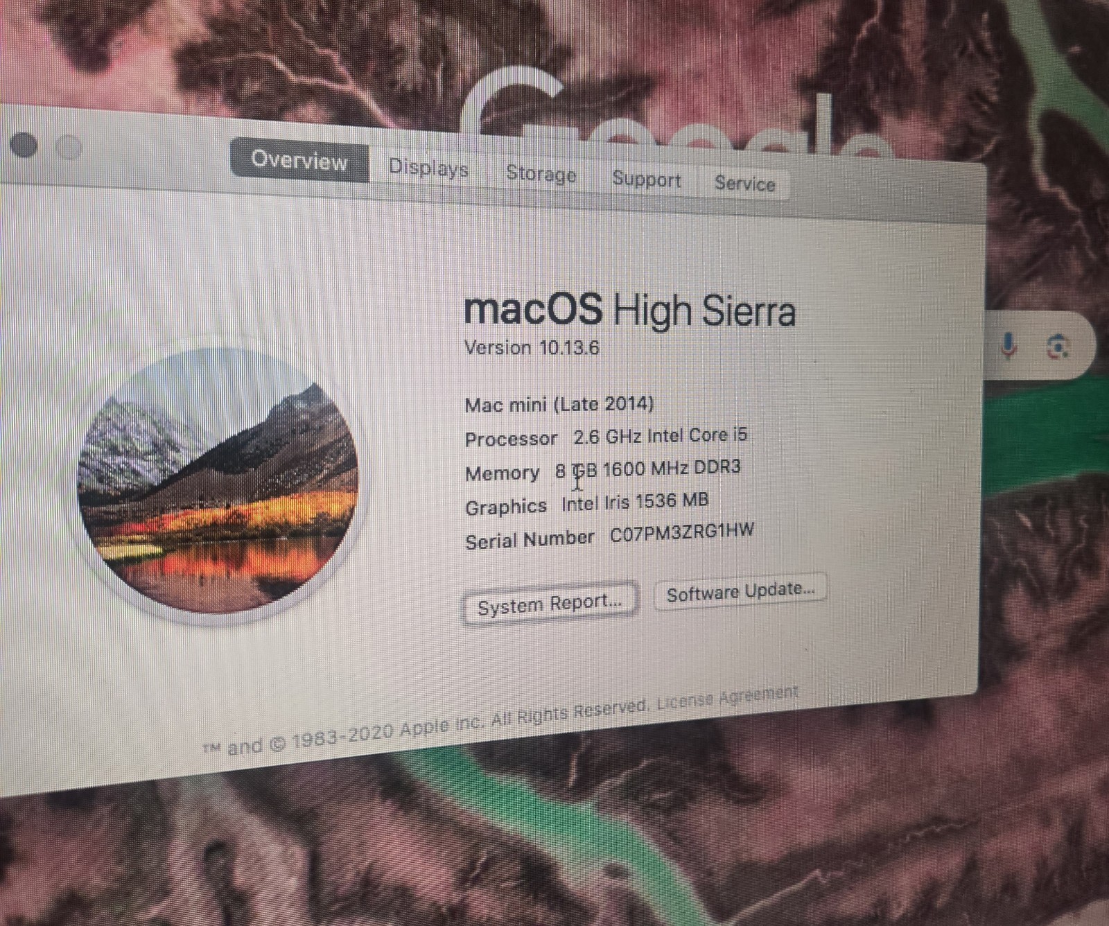 Apple Mac mini (Late 2014) 2.6GHz i5 8GB High Sierra w/ Onn 22" Monitor