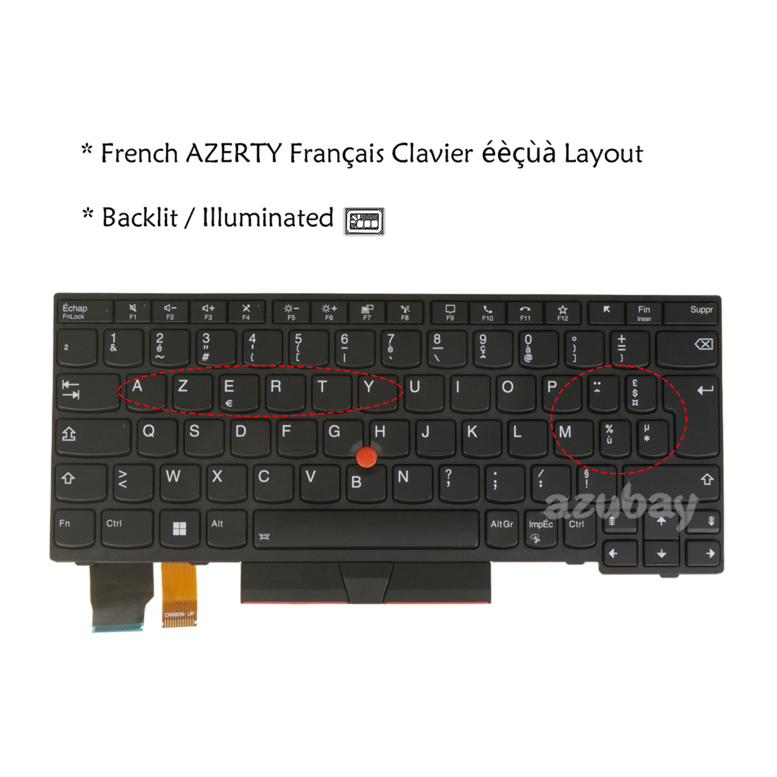 Clavier Français FR for Lenovo ThinkPad L13 (Yoga) Gen 2, 20VH 20VJ 21AB Backlit