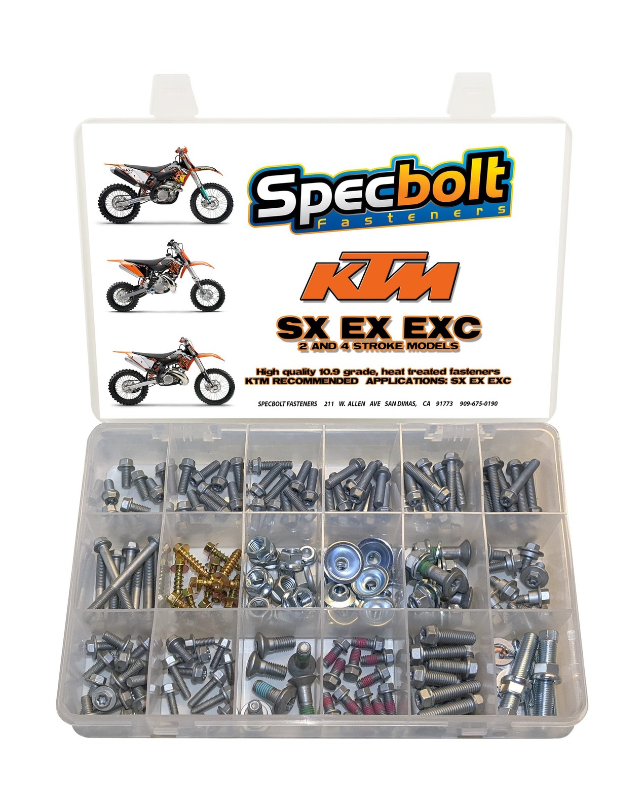 250pc Specbolt Brand Bolt Kit for Maintenance & Upkeep for: KTM SX SX-F EXC E...